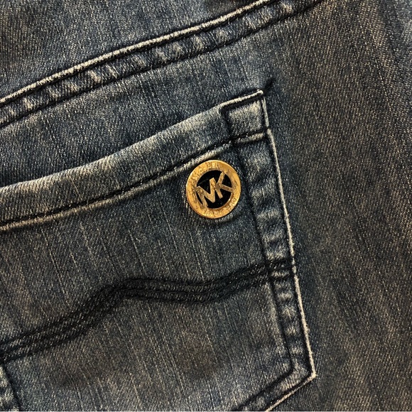 Michael Kors Cropped Straight Skinny Distressed Ripped Denim Jean Pants - Picture 3 of 7